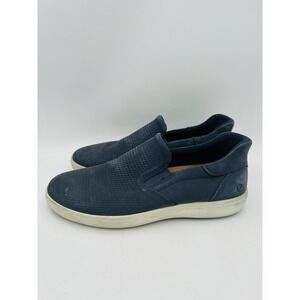 Ecco Soft 7 Blue Nubuck Leather Slip On Sneakers Mens Size 9/9.5 Casual Shoes